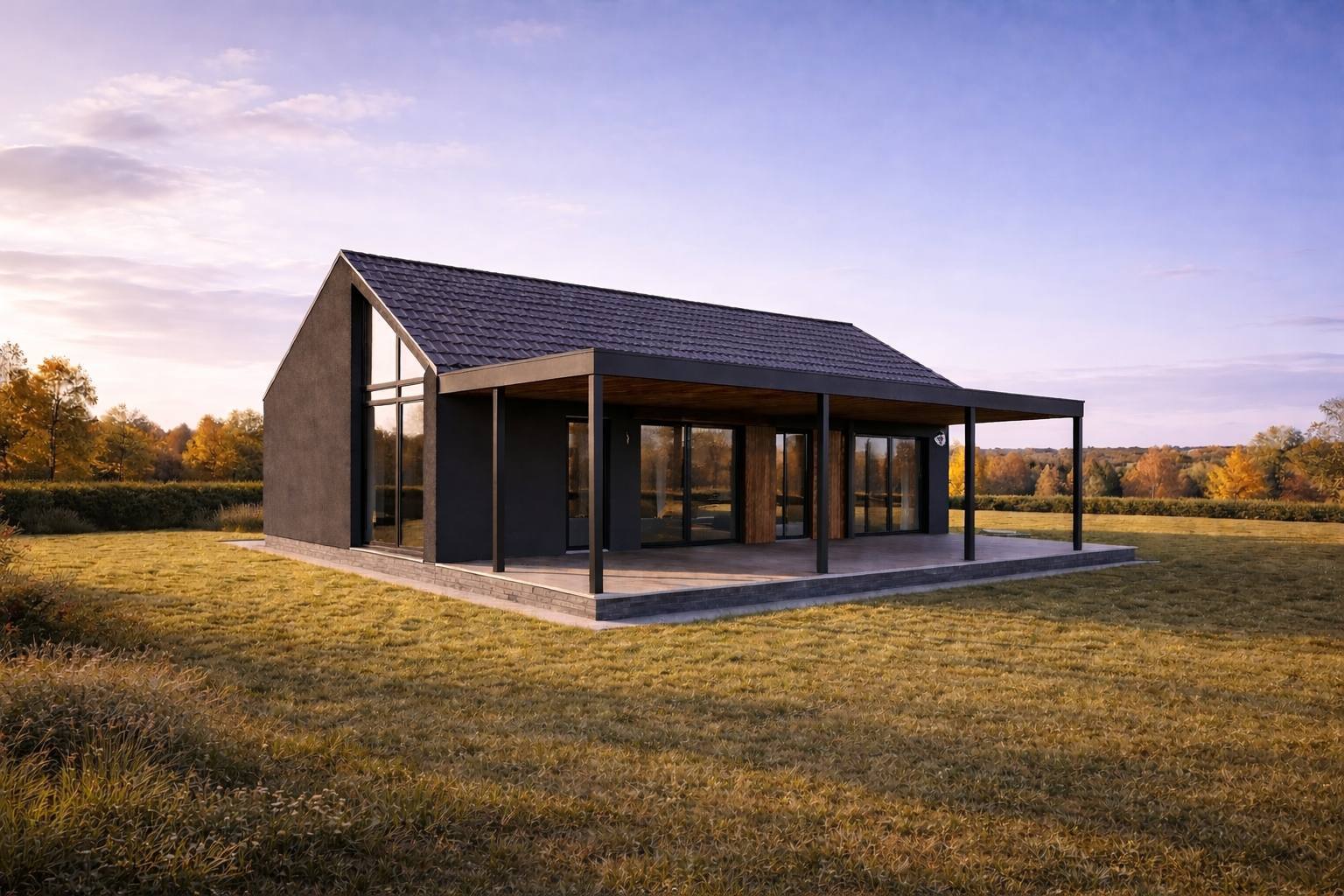 Wood dark — ceramic roof