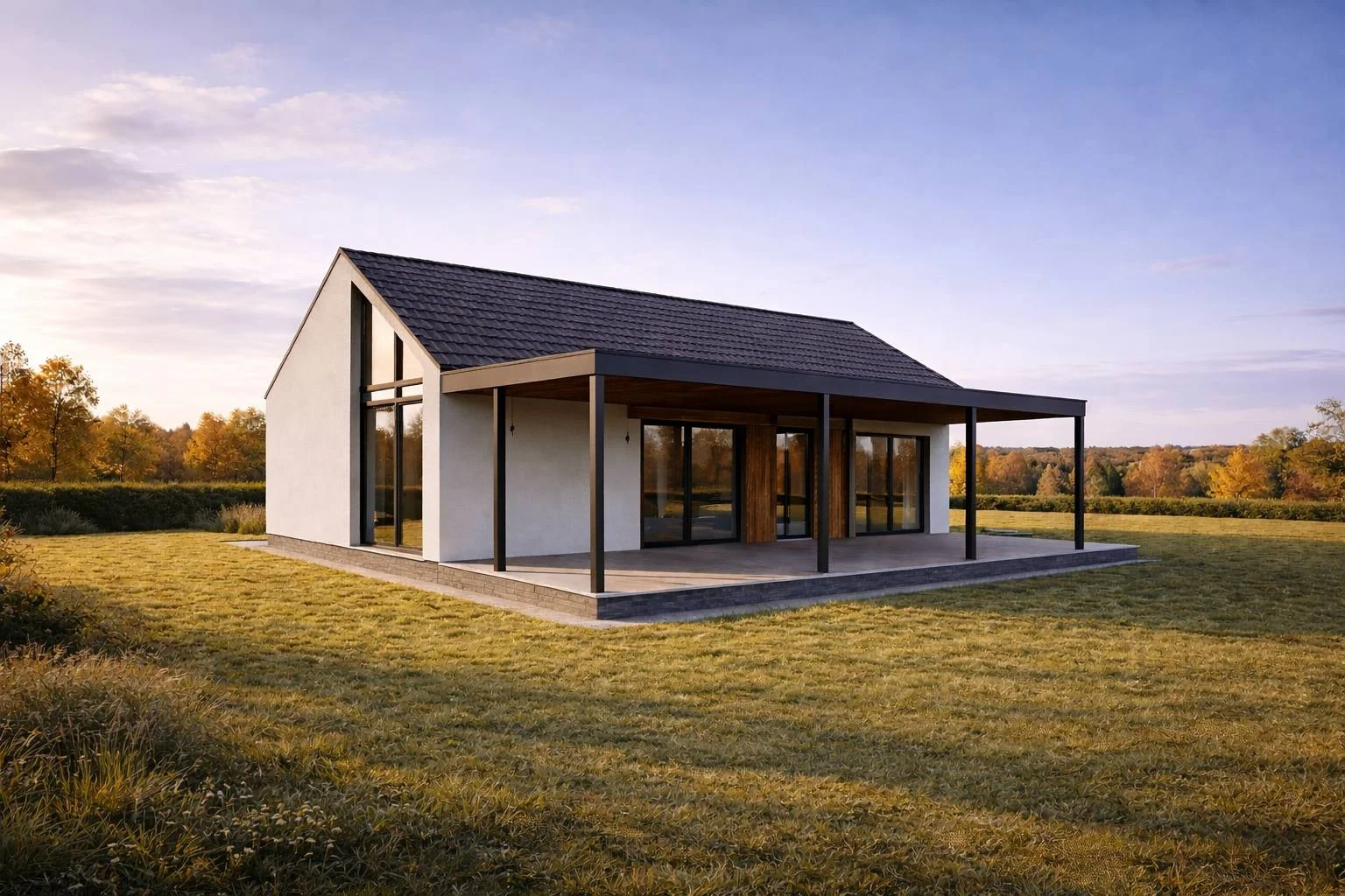 Plaster white — ceramic roof